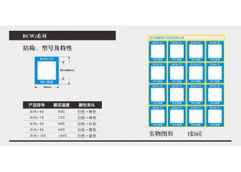 不可逆測溫貼片BCW2-60度變黃溫度標簽