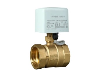 江森電動球閥三線兩控 銅螺紋電動球閥