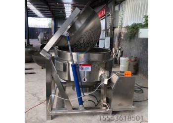 電加熱可翻筐出料夾層鍋 豬肉鹵煮自動翻筐夾層鍋